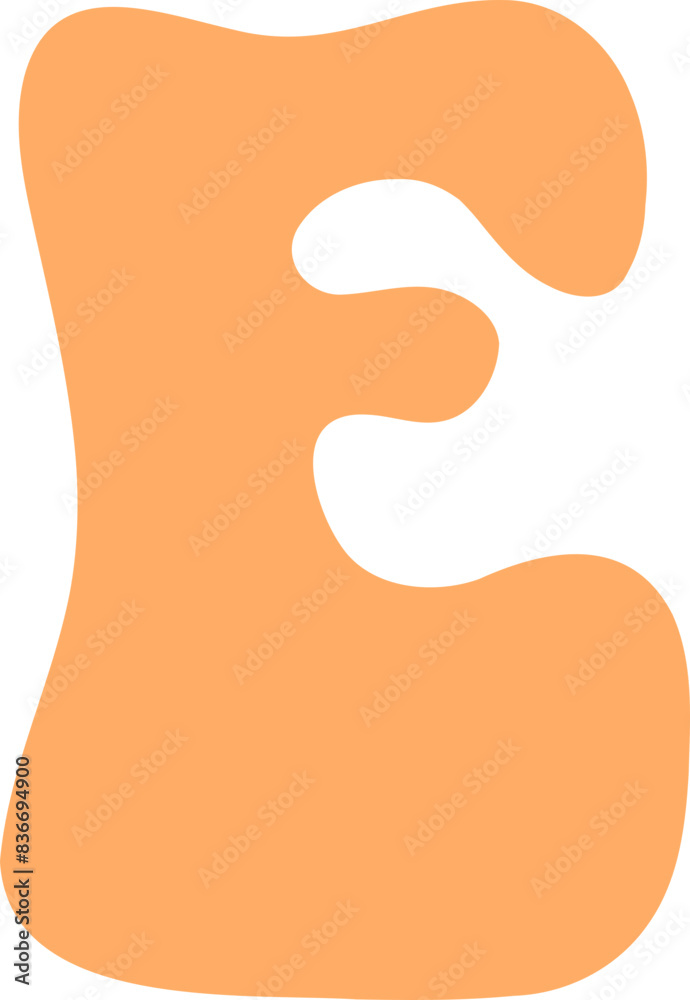 Retro alphabet Groovy font E Retro alphabet Groovy font E