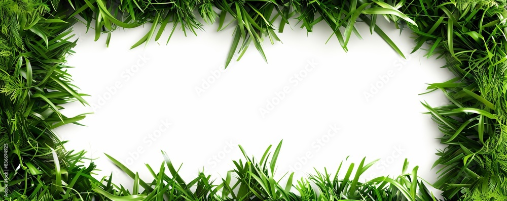 grass frame on white background. grass frame on white background.