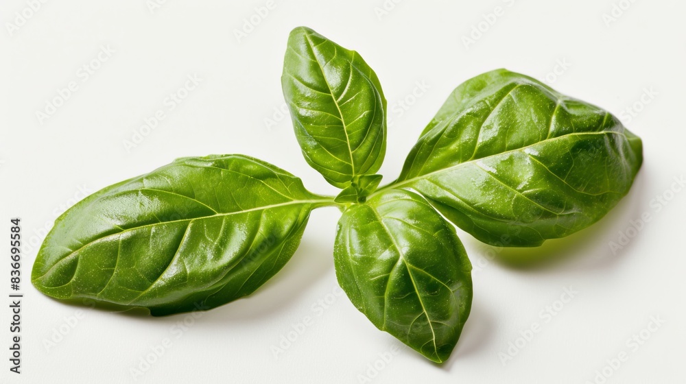fresh basil leaf isolated on white background. healthy veggie nature food concept fresh basil leaf isolated on white background. healthy veggie nature food concept