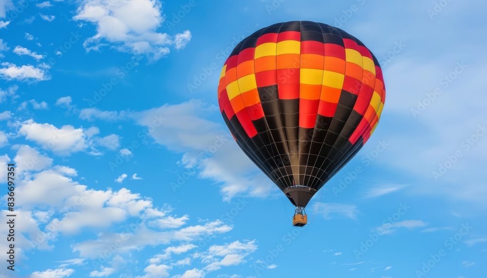 Naklejka premium Colorful Hot Air Balloon Ride in Billings, Montana: A Spectacular Journey in the Skies