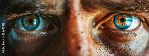 An extreme close-up of a person s eyes  reflecting determination and ambition in pursuing business goals.