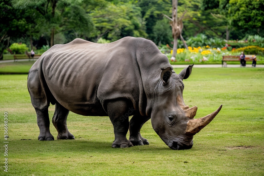 Obraz premium large rhino in the park