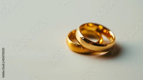 Romantic Wedding Accessories on White Background Generative AI photo