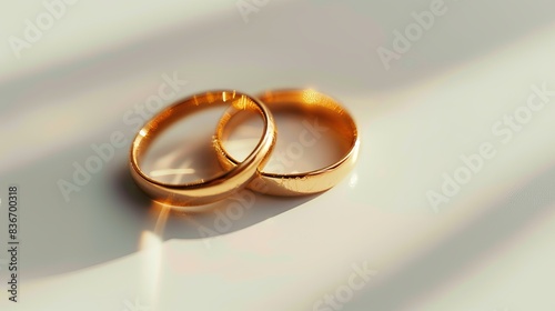 Romantic Wedding Accessories on White Background Generative AI photo