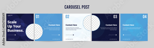 Editable Instagram Carousel Post Layout Set, Social Media Marketing microblog template design, tips & tricks linkedin post template, eps 10.	