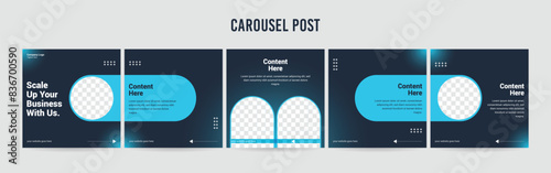 Stunning Carousel Post Template, Editable Social Media Layout Design, business Instagram & Linkedin Carousel Post, Template eps 10.