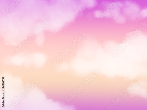 Abstract Pink sky with clouds 