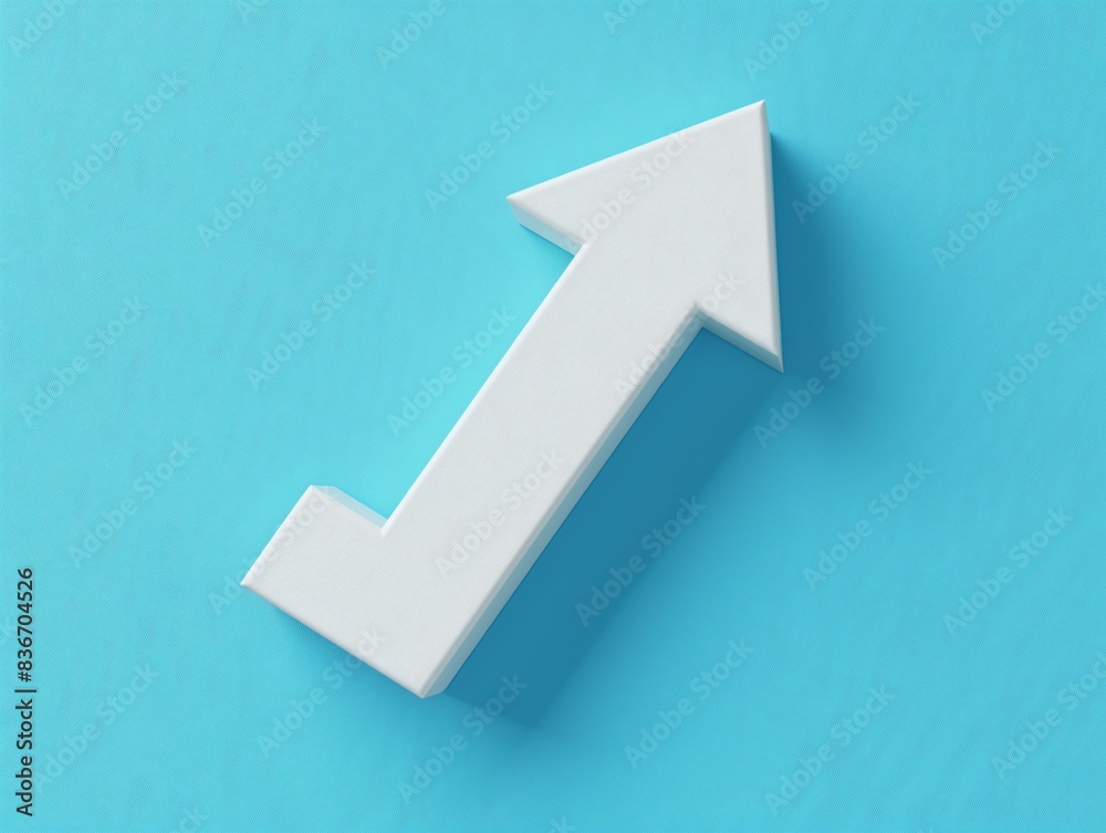 White arrow pointing up on blue background White arrow pointing up on blue background