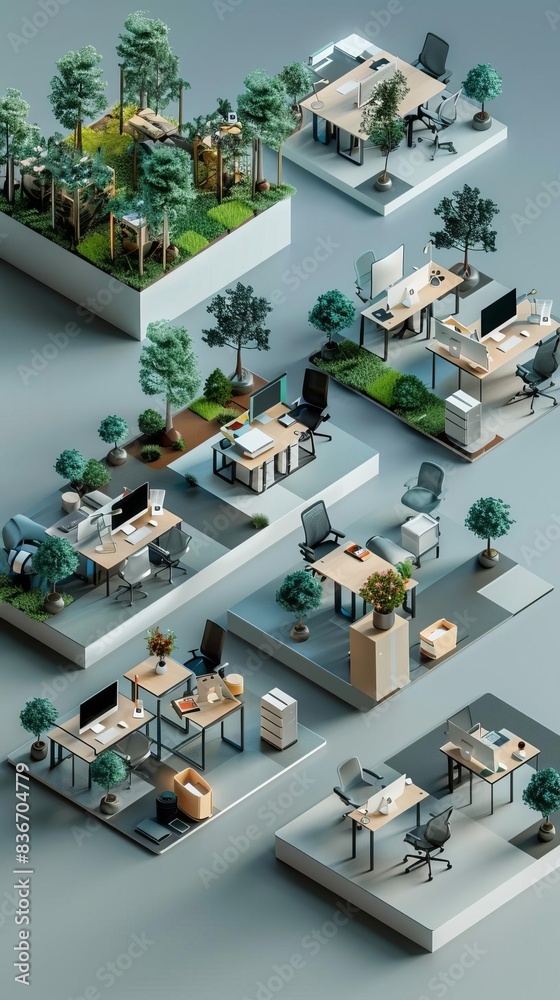 3D Model Abstract Art of Open collaborative abstract office workstation village for entrepreneurs 3D Model Abstract Art of Open collaborative abstract office workstation village for entrepreneurs