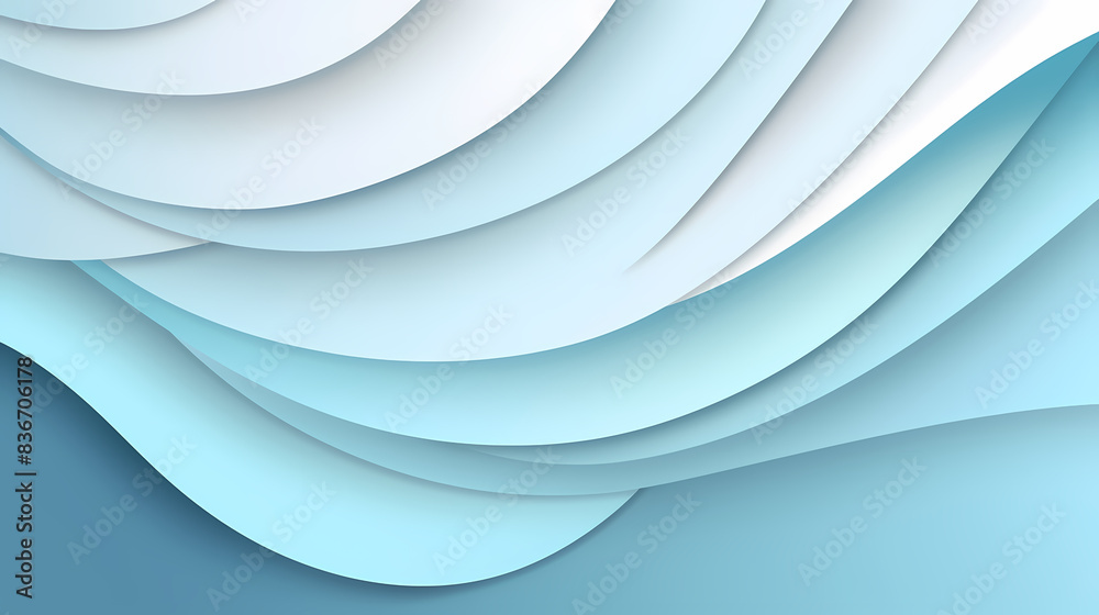 Background with light blue gradient color paper cut vector image