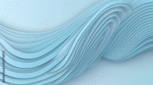 Background with light blue gradient color paper cut vector image