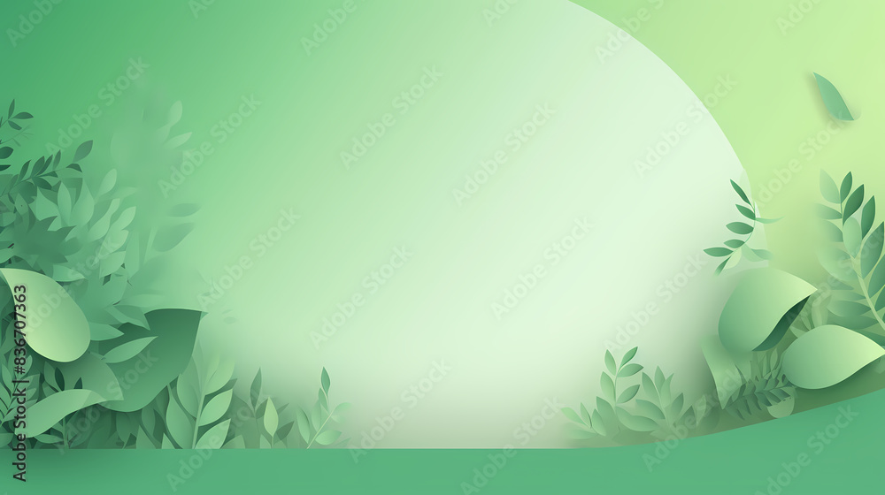 Background with light green gradient color paper cut vector image Background with light green gradient color paper cut vector image