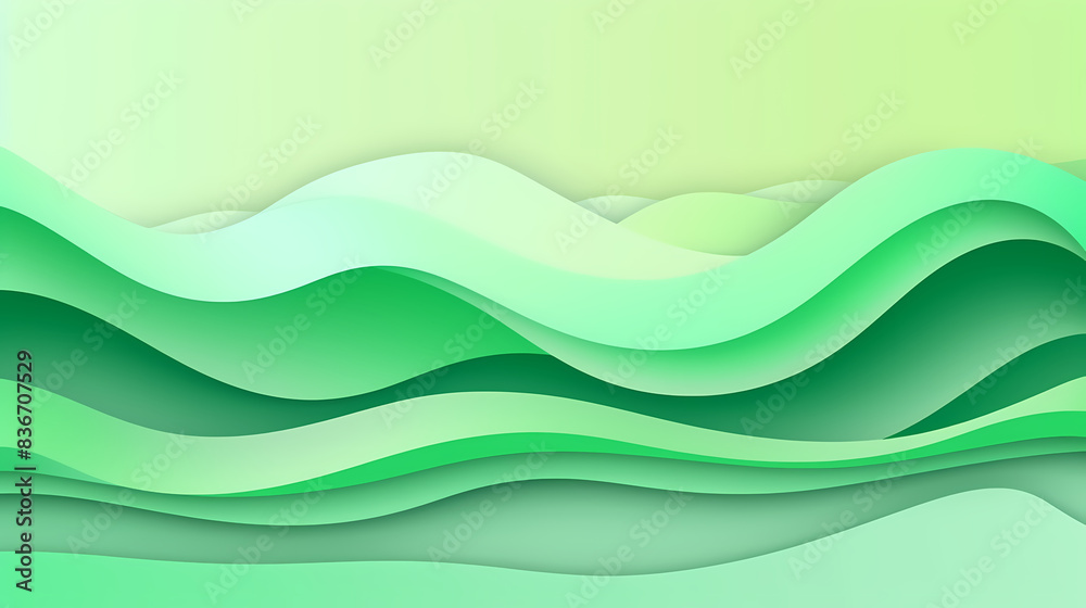 Background with light green gradient color paper cut vector image Background with light green gradient color paper cut vector image