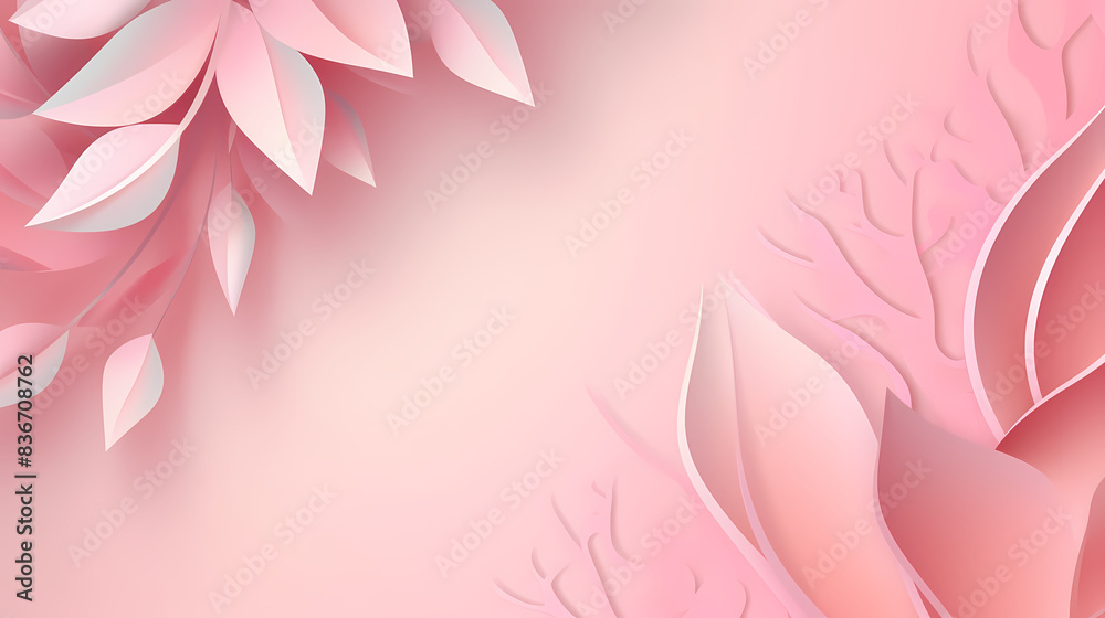 Fototapeta premium Background with light pink gradient color paper cut vector image
