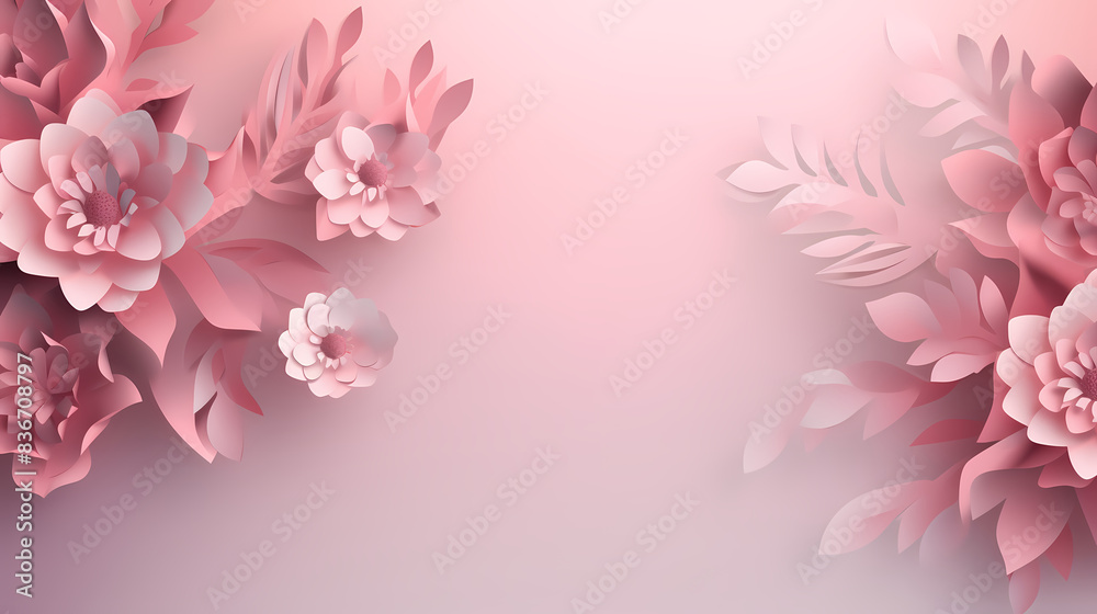 Background with light pink gradient color paper cut vector image Background with light pink gradient color paper cut vector image