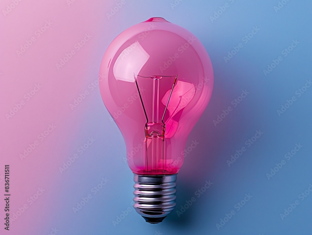 Pink light bulb on pink background Pink light bulb on pink background