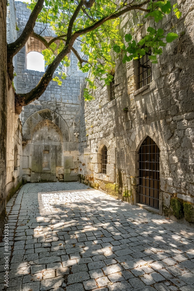 Obraz premium Architectural Features in a Medieval Fortress 