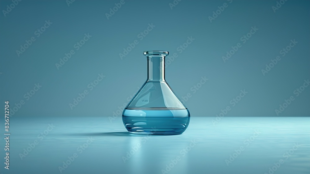 flask with blue liquid flask with blue liquid