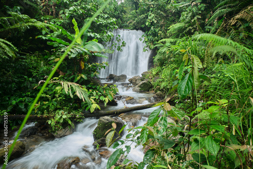 Indonesian Paradise: Breathtaking Waterfall in Halimun Salak Mountain Area