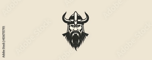 drawing of a Viking helmet icon on a distressed background.
