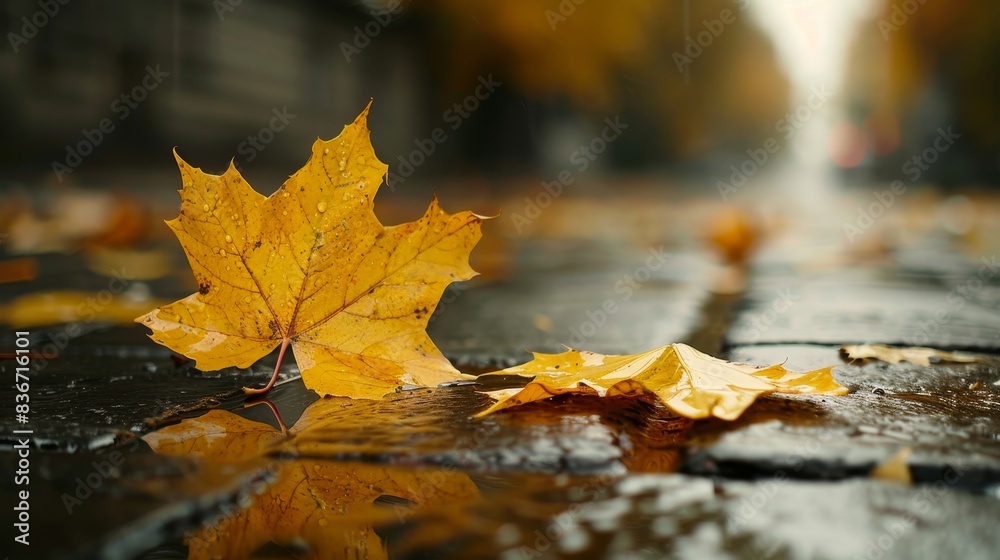 yellow leaf that has fallen during autumn yellow leaf that has fallen during autumn