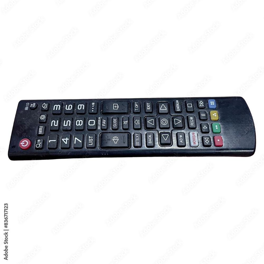 Black digital tv remote control isolated on white background Black digital tv remote control isolated on white background