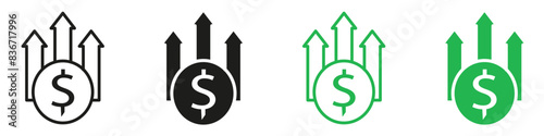 High revenue icon mark in filled style