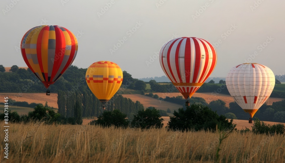 Naklejka premium Exhilarating Mondial Hot Air Balloon Reunion in Chambley, France - July 30, 2006