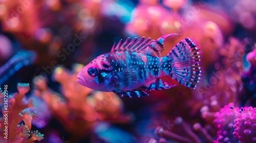 colorful fishes underwater in the ocean  photo