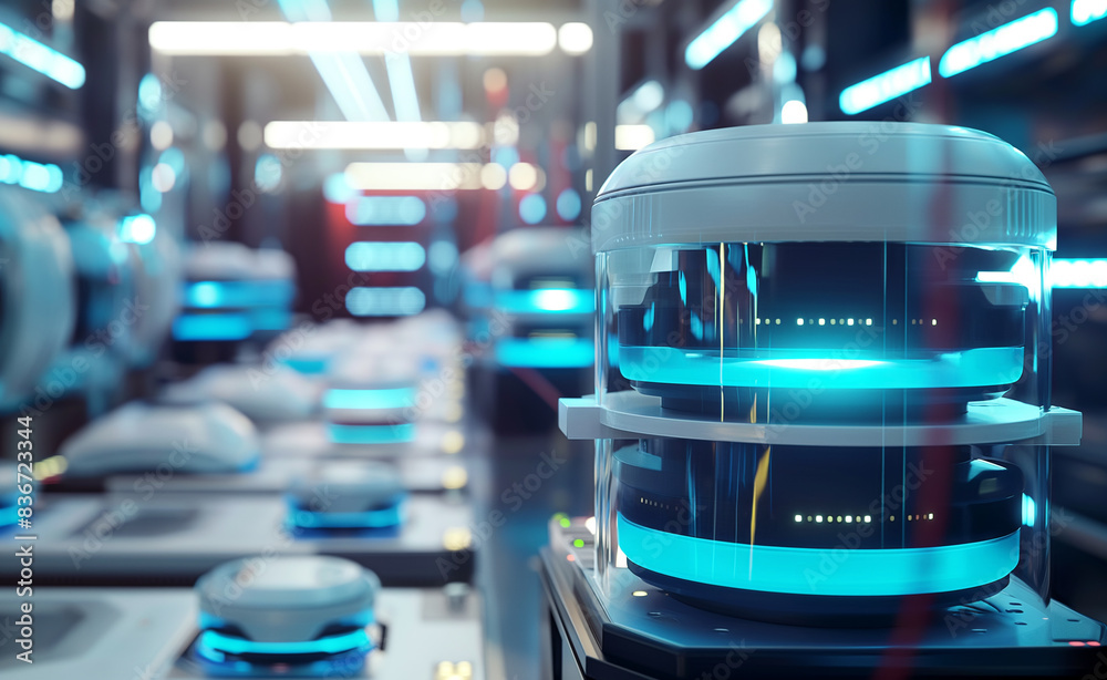 AI system managing material supply for 3D printers, with sensors monitoring usage and robotic systems ensuring timely replenishment AI system managing material supply for 3D printers, with sensors monitoring usage and robotic systems ensuring timely replenishment