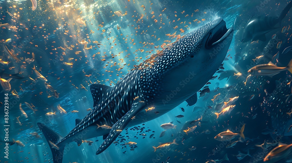 Fototapeta premium colorful fishes underwater in the ocean 