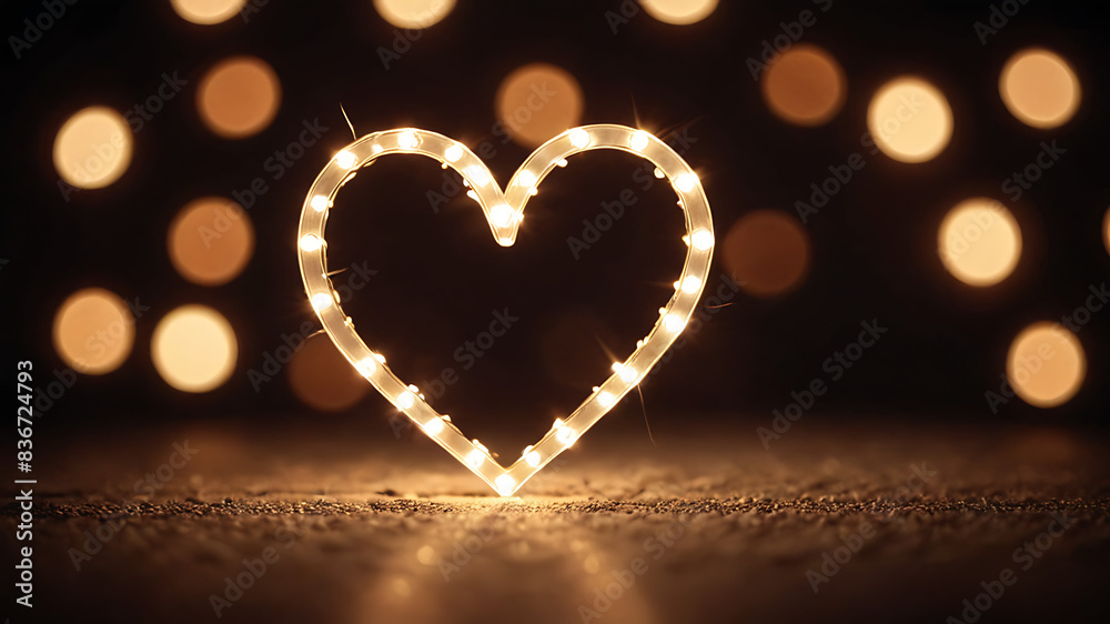 Fototapeta premium Heart image in bokeh style, 
