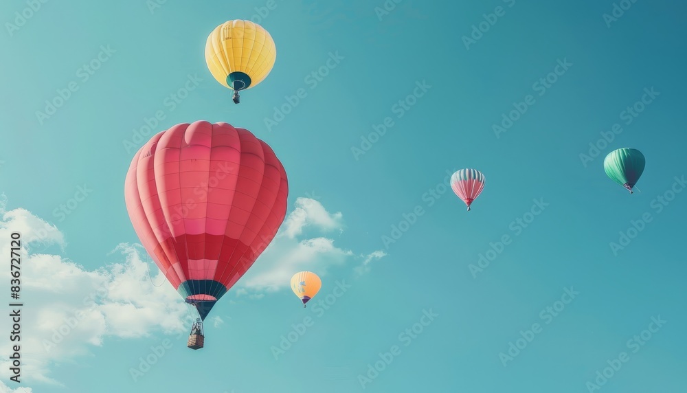 Vibrant Air Balloons Floating in a Blue Sky - AR 7:4 Vibrant Air Balloons Floating in a Blue Sky - AR 7:4
