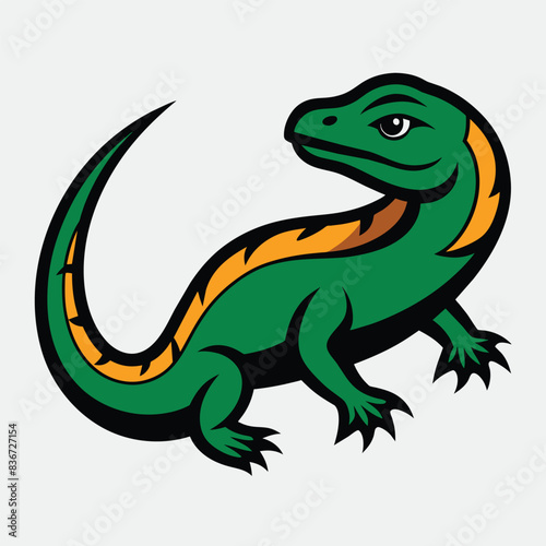 Solid color Caiman Lizard animal vector design