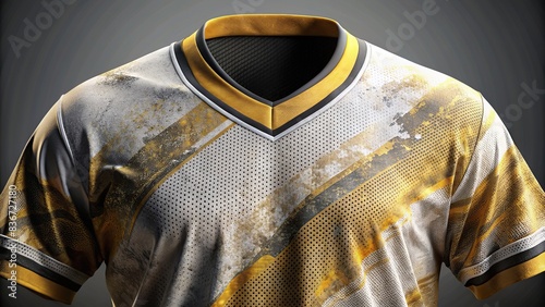 Detailed sport jersey mockup with distressed texture for sublimation printing photo