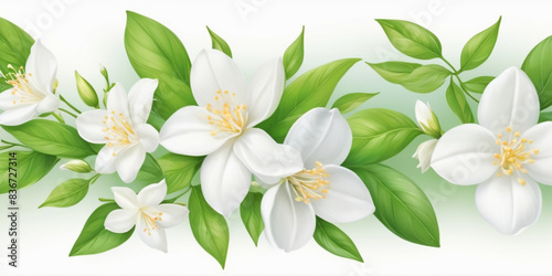 White flower jasmine isolated on white background