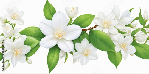 White flower jasmine isolated on white background