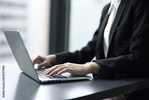 スーツ 女性 PC ビジネス