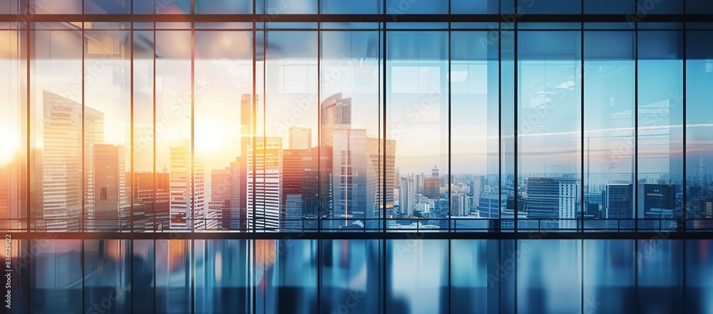 Empty modern business office skyscrapers. High-rise buildings in commercial district with blue sky and sunshine. Bright and modern high tech office background
Empty modern business office skyscrapers. High-rise buildings in commercial district with blue sky and sunshine. Bright and modern high tech office background
