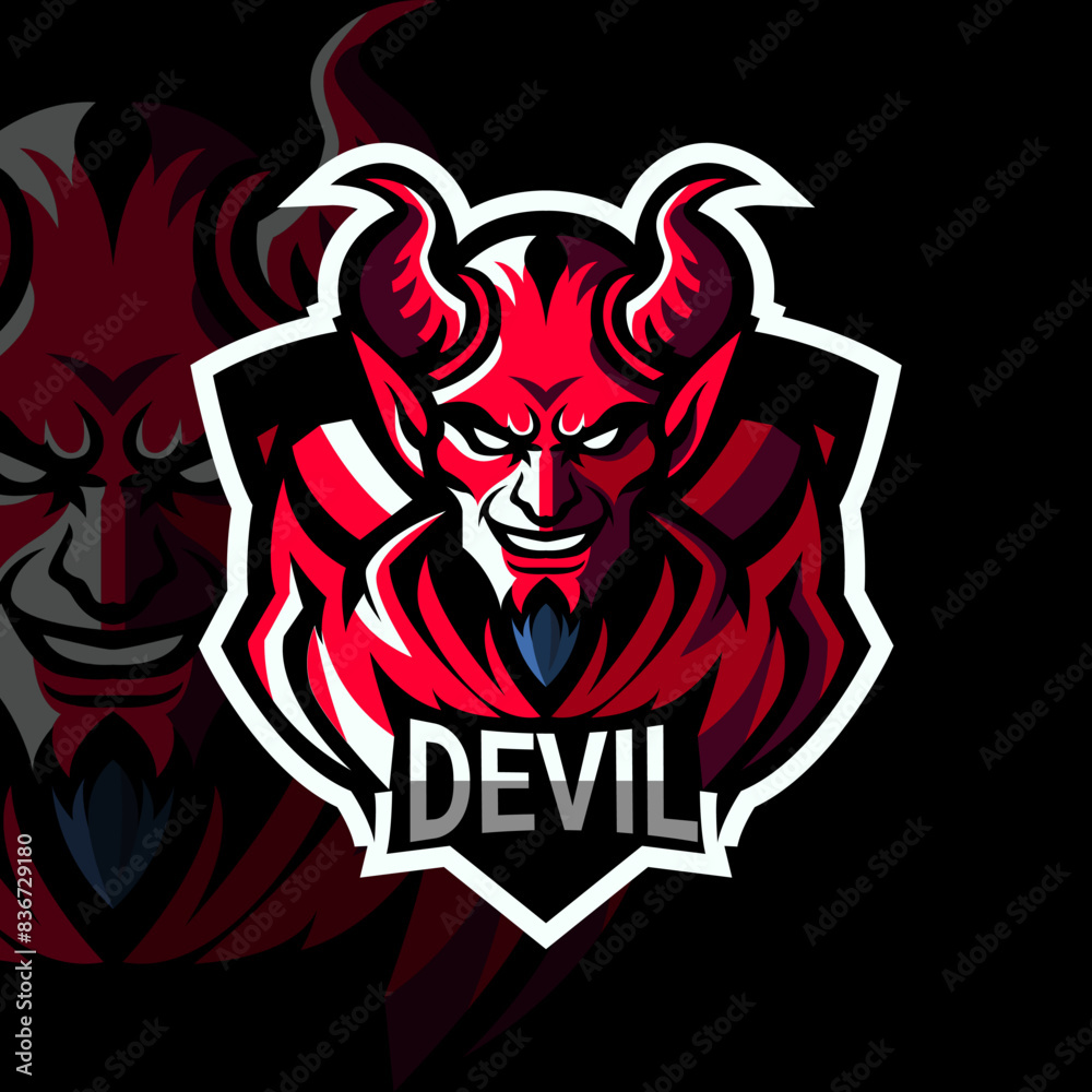 modern devil character esport logo