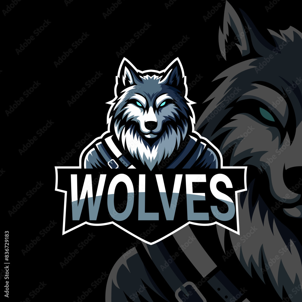 wolf character esport logo wolf character esport logo