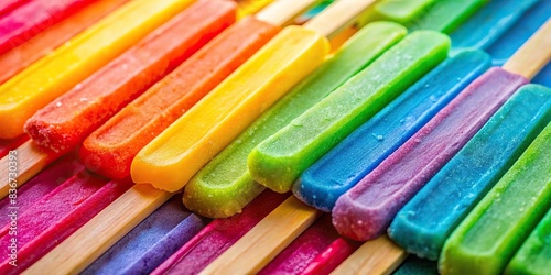 Close up of colorful ice cream wooden sticks