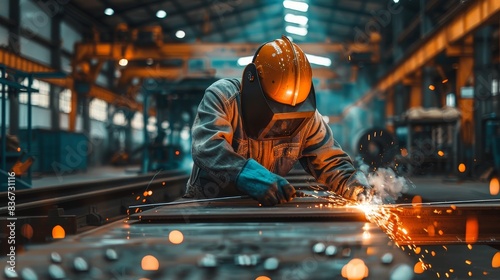Welder in the metallurgical industry. 