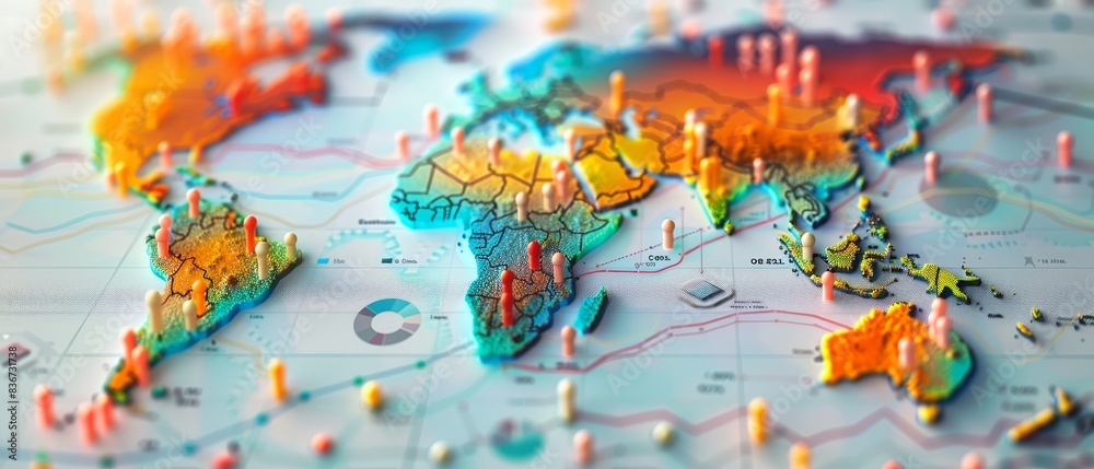 Fototapeta premium Global Market Segments with Precision on Scatter Plots 
