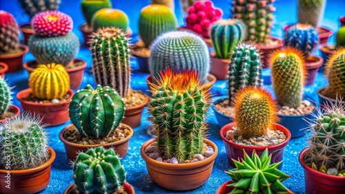 Colorful Miniature Plants Bordering Succulent Cacti Varieties