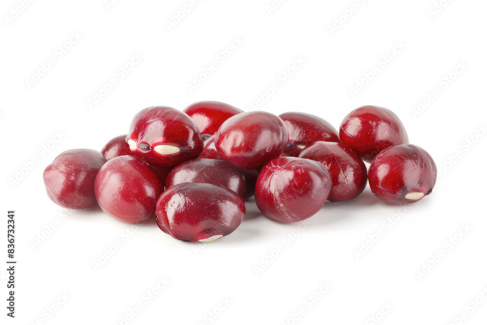 Fresh Azuki Beans on True White Background with Crisp Details and Vibrant Red Color Fresh Azuki Beans on True White Background with Crisp Details and Vibrant Red Color