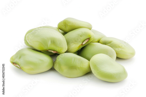 Wallpaper Mural Fresh Broad Beans on True White Background with Crisp Details and Smooth Green Color Torontodigital.ca