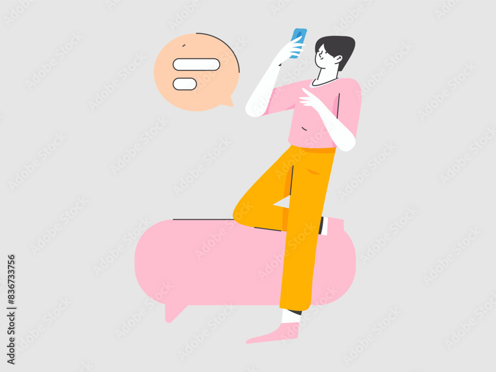 Communicate with consultants flat vector character concept operation hand drawn illustration
