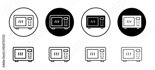 Microwave oven icon vector set collection for web