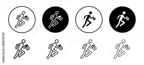 Thief icon vector set collection for web